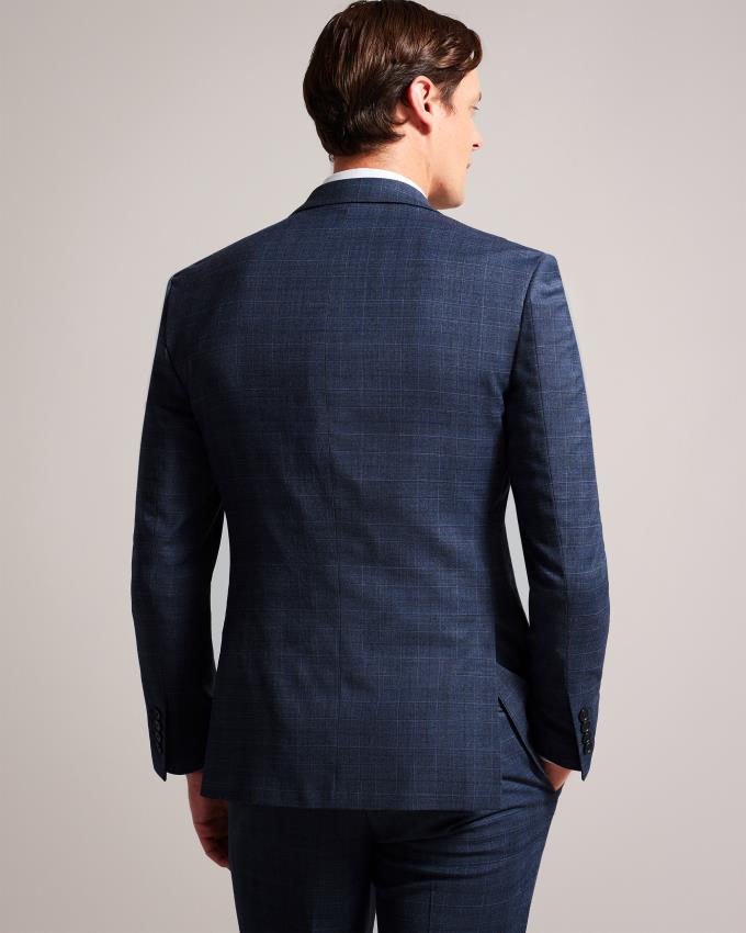 Veste Ted Baker Wool Blend Check Suit Bleu Marine Homme | UMK-94869200